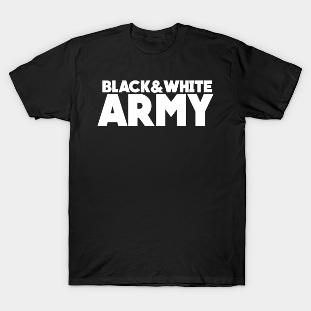 Black And White Army T-Shirt by FootballArcade